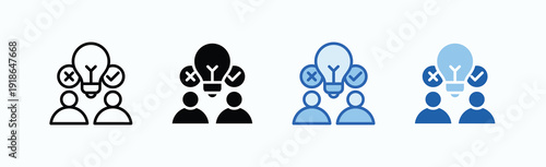 Difference Icon Sheet Multiple Style Collection Isolated Vector