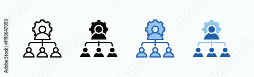 Facilitator Icon Sheet Multiple Style Collection Isolated Vector