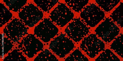 A striking red and black diamond pattern resembling reptile scales