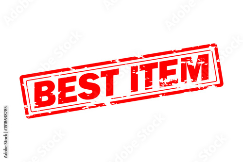 BEST ITEM - Red Rubber Stamp with text BEST ITEM
