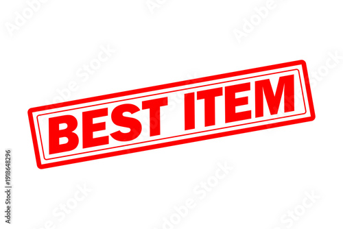 BEST ITEM - Red Rubber Stamp with text BEST ITEM
