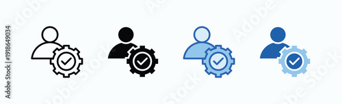 Manager Icon Sheet Multiple Style Collection Isolated Vector