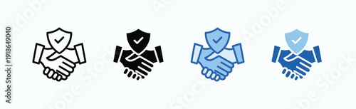 Trust Icon Sheet Multiple Style Collection Isolated Vector