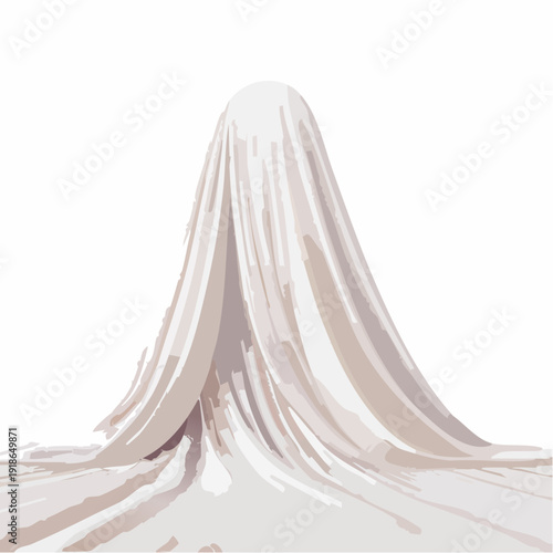 White fabric draped over an object, mysterious and elegant.