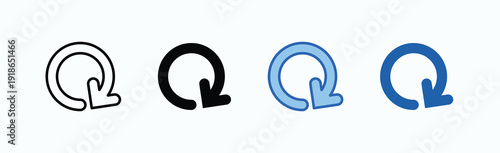 Circular Arrow Icon Sheet Multiple Style Collection Isolated Vector