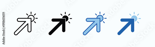 Pointing Arrow Icon Sheet Multiple Style Collection Isolated Vector