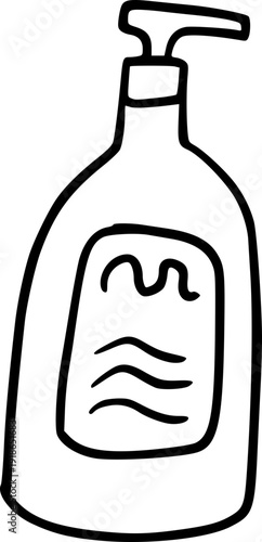 Hand Drawn Cosmetic Pump Bottle Illustration