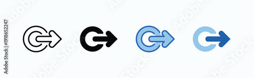 Swipe Right Arrow Icon Sheet Multiple Style Collection Isolated Vector