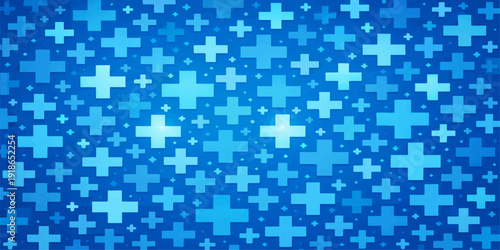 Abstract blue mosaic pattern background with seamless square tiles and digital geometric texture design