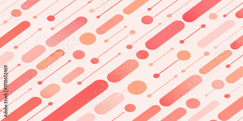 Seamless pattern with red hearts featuring colorful paperclips and metal office supplies like pins and binders in a vibrant vector illustration for business design