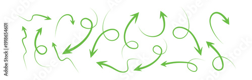 Arrow vector elements hand drawn arrows brush stroke curly arrow collection.