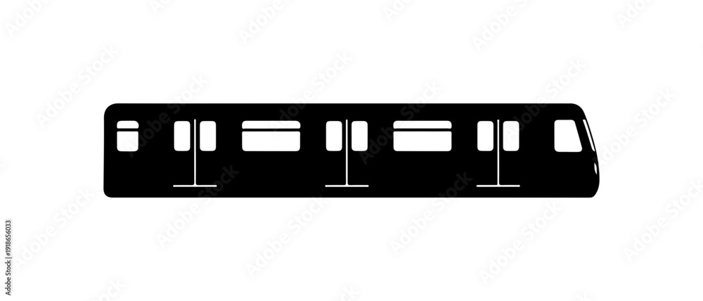 Fototapeta premium Modern Black Vector Train Illustration