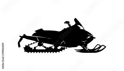 Black Vector Snowmobile Silhouette