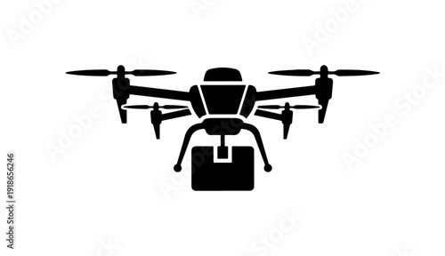 Quadcopter Delivery Drone Vector Icon