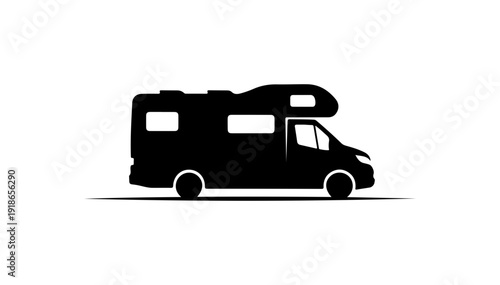 Modern Black RV Camper Van Vector