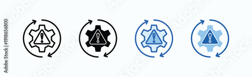 Disaster Recovery Icon Sheet Multiple Style Collection Isolated Vector