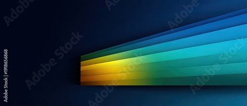 Colorful line of squares on a blue background