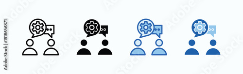 Communication Icon Sheet Multiple Style Collection Isolated Vector