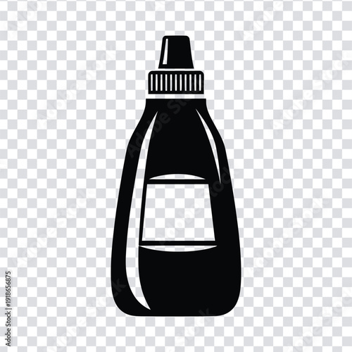 Black silhouette of a squeeze bottle with nozzle