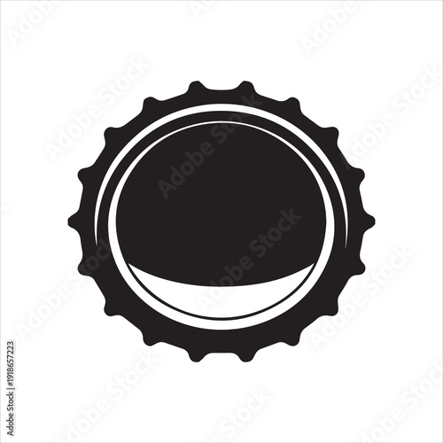 Soda Bottle Cap Silhouette Vector Illustration