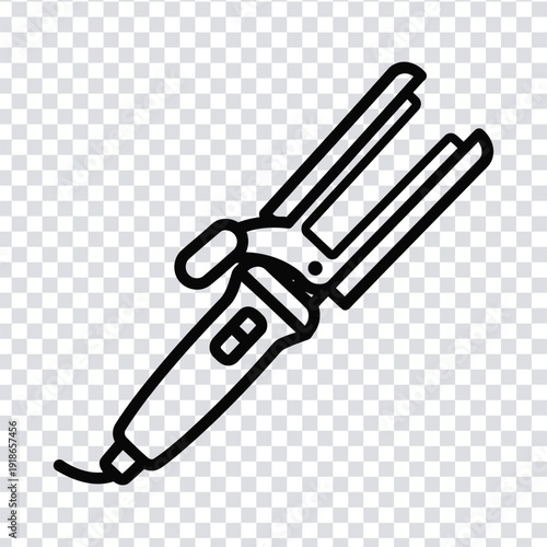 Black line art hair straightener