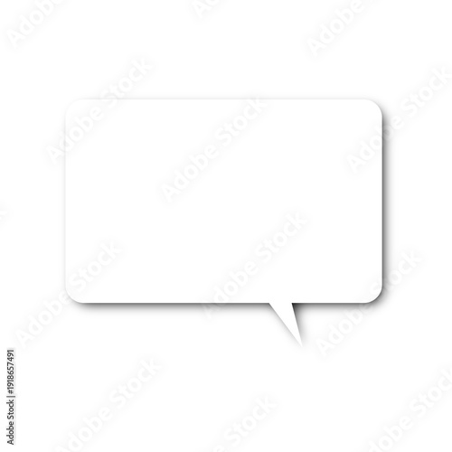 White Speech Bubble Right Tail Icon