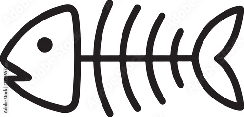 Fish bone Silhouette Fishbone Icon, Fish Skeleton