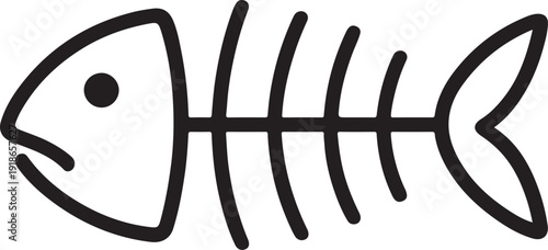 Fish bone Silhouette Fishbone Icon, Fish Skeleton