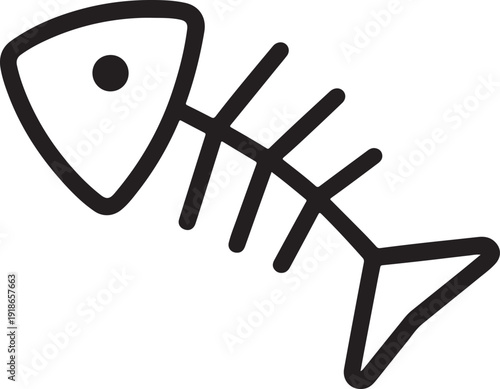 Fish bone Silhouette Fishbone Icon, Fish Skeleton