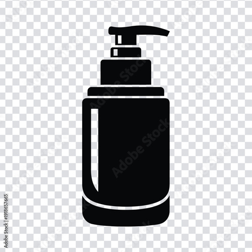 Black silhouette of a pump dispenser bottle