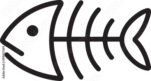 Fish bone Silhouette Fishbone Icon, Fish Skeleton