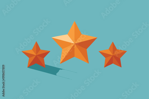 Whimsical floating 3D stars casting delicate soft shadows, a dreamy vector illustration perfect for elegant backgrounds and festive holiday designs.