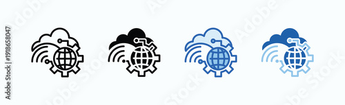 It Infrastructure Icon Sheet Multiple Style Collection Isolated Vector