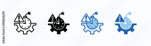 Mitigation Icon Sheet Multiple Style Collection Isolated Vector