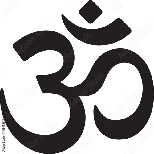 hindu om silhouette vector transparent background