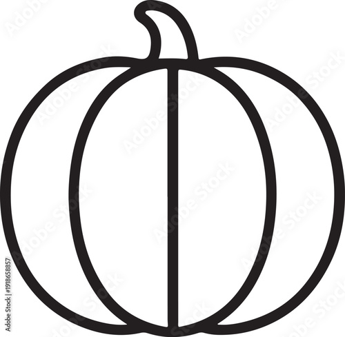 Simple line art pumpkin isolated on transparent background