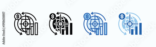 Business Impact Icon Sheet Multiple Style Collection Isolated Vector