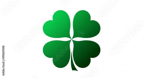 Four leaf clover icon with gradient green on white background