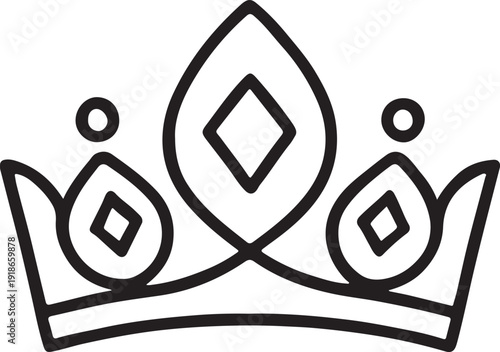 Crown continuous one line drawing and minimalist style isolate outline vector illustration, one line Art icon drawing vector