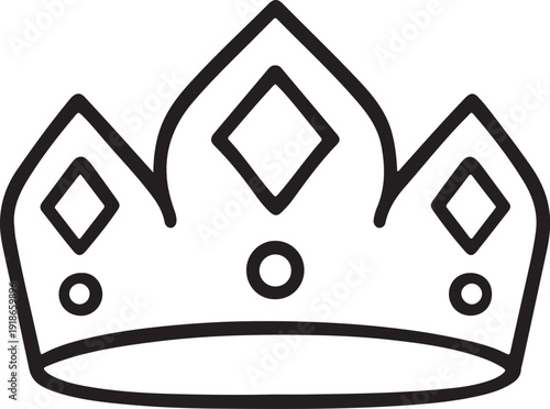Crown continuous one line drawing and minimalist style isolate outline vector illustration, one line Art icon drawing vector