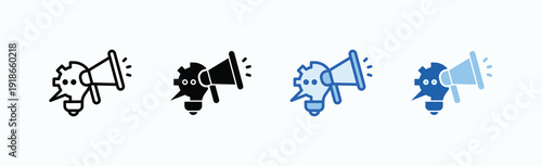 Communication Plan Icon Sheet Multiple Style Collection Isolated Vector