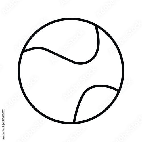 Tennis Ball Icon Vector Sport Outline Symbol for Tournament and Training