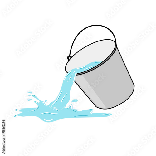 illustration of a bucket spilling water