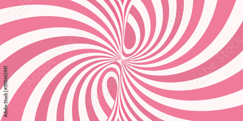 Swirling pink and white lines create a hypnotic abstract vortex