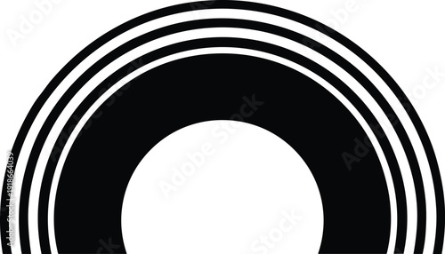 Modern black and white rainbow design element