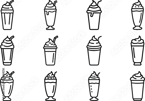 Assortment of Iced Drinks: A collection of various iced beverages, offering a refreshing and stylish glimpse into the world of cold drinks, perfect for a sunny day.