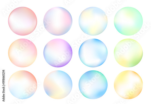 グラデーションのカラフルな円形ベクターアイコンセット。