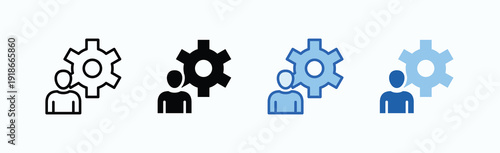 Labor Icon Sheet Multiple Style Collection Isolated Vector