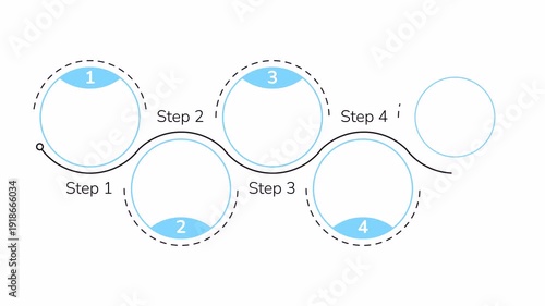 Banking service infographic 5 steps template animation. Financial management. Sequence options 4k video. Animated blank diagram visualization. Process layout empty design element.