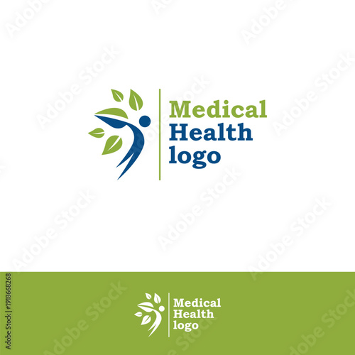 people health life logo icon design. people grow with green leaf icon symbol for health lifestyle logo illustration design element